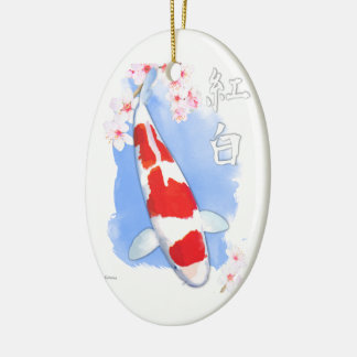Ornement En Céramique Kohaku Koi