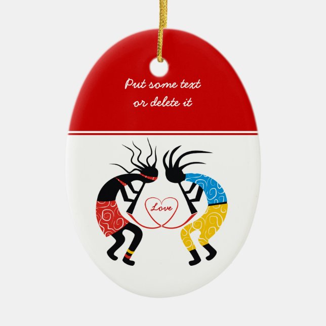 Ornement En Céramique Kokopelli Love (Devant)