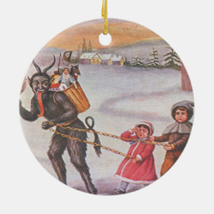 Ornement En Céramique Krampus volant des jouets et des enfants