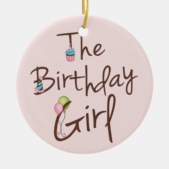 Ornement En Céramique La fille d'anniversaire (Devant)