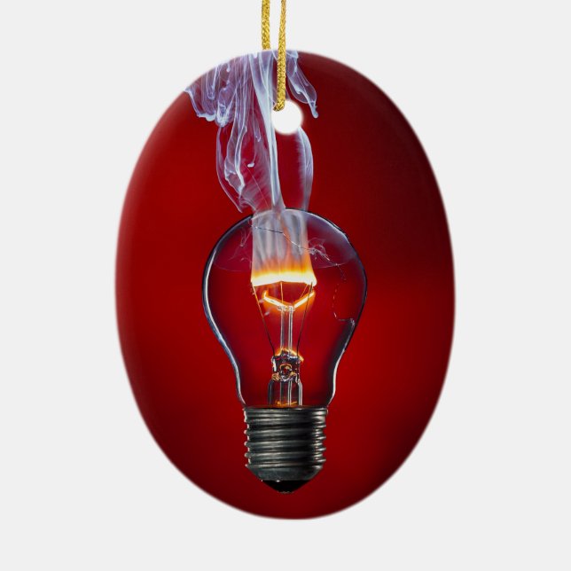 Ornement En Céramique La fumée se lève d'une ampoule brûlée (Dos)