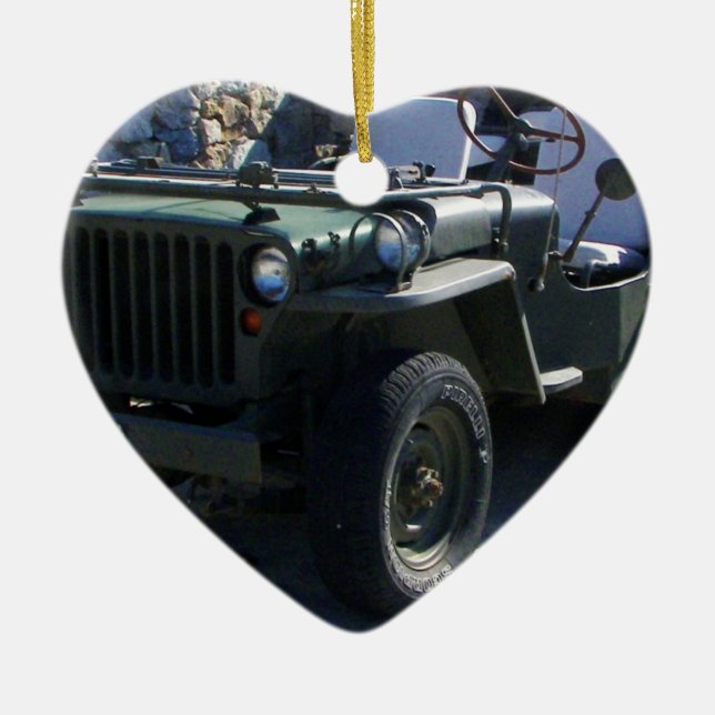 Ornement En Céramique La jeep de Willy classique (Devant)