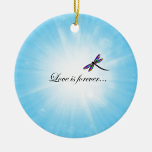 Ornement En Céramique La libellule "AMOUR est Forever "