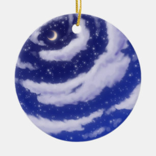 Ornement En Céramique La lune dans l'ornement de ciel
