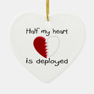 Ornement En Céramique La moitié de mon coeur est déployée
