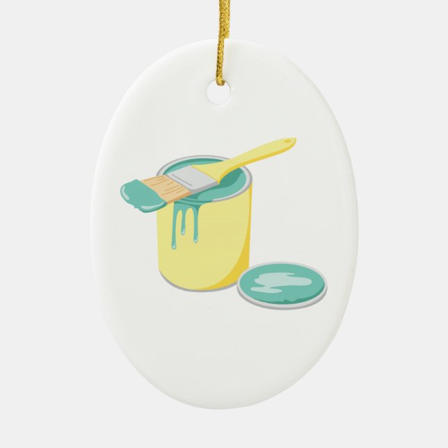 Ornement En Céramique La peinture peut et brosse (Devant)