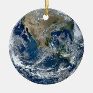 Ornement En Céramique La planète Terre de l'espace extra-atmosphérique