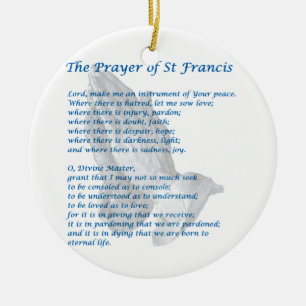 Ornement En Céramique La prière du St Francis