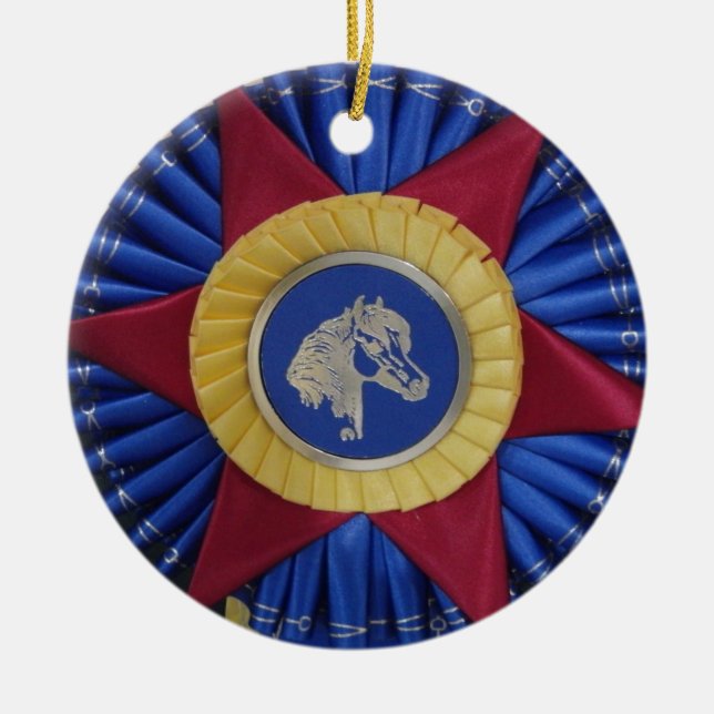Ornement En Céramique La Rosette du spectacle de chevaux (Devant)