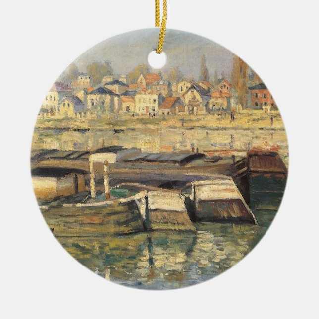 Ornement En Céramique La Seine à Asnières par Claude Monet (Devant)
