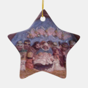 ORNEMENT EN CÉRAMIQUE 'LA STABLE DE NOËL' ORNEMENT CÉRAMIQUE