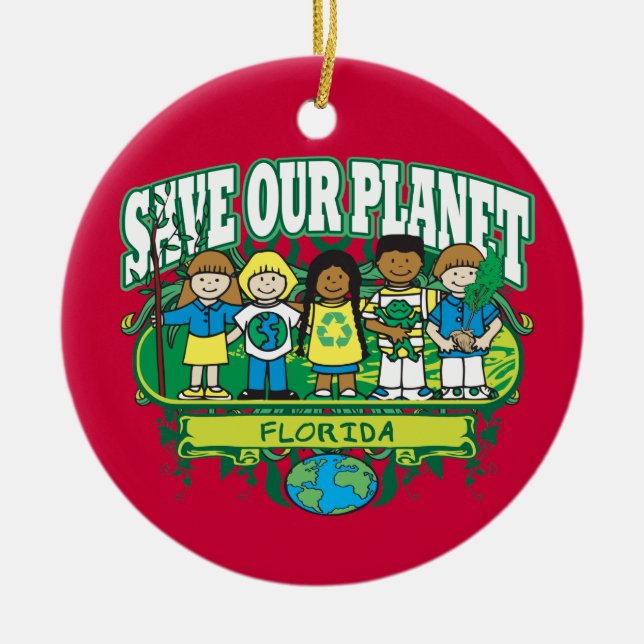 Ornement En Céramique La terre badine la Floride (Devant)