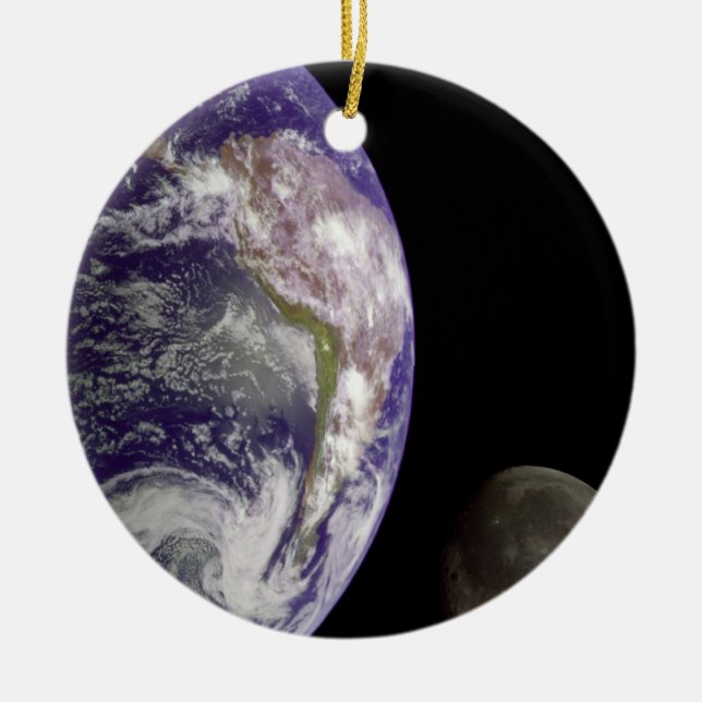 Ornement En Céramique La terre et la lune (Devant)