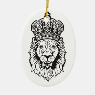 Ornement En Céramique La tête du lion couronné