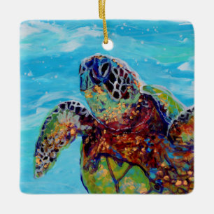 Ornement En Céramique La tortue de mer Honu 10