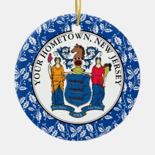 Ornement En Céramique La ville natale de New Jersey personnalisent