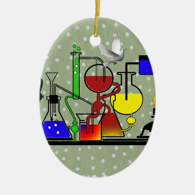 ORNEMENT EN CÉRAMIQUE LAB WARE - LABORATOIRE GLASSWARE MAD SCIENTIFIQUE (Devant)