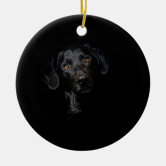 Ornement En Céramique Labrador retriever noir personnalisable