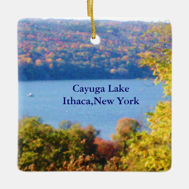 ORNEMENT EN CÉRAMIQUE LAC CAYUGA, ITHACA, N.Y. (Devant)