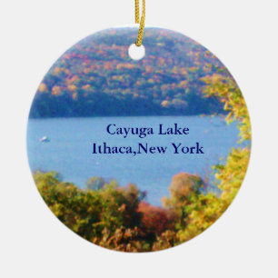 ORNEMENT EN CÉRAMIQUE LAC CAYUGA, ITHACA, N.Y.