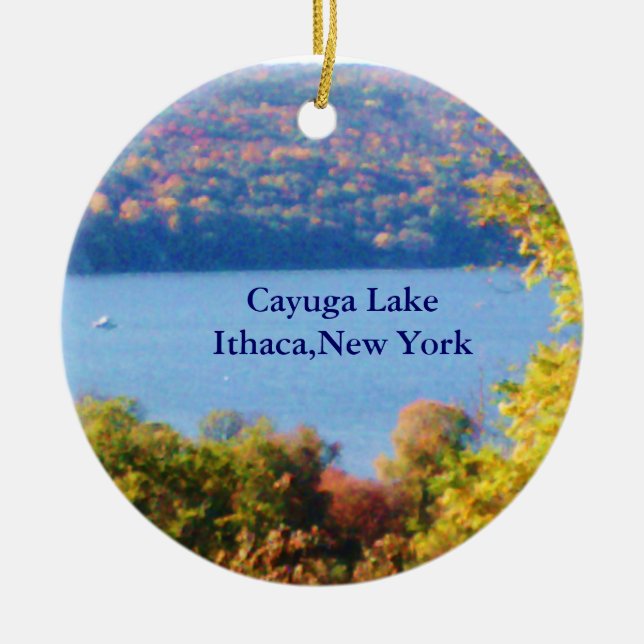 ORNEMENT EN CÉRAMIQUE LAC CAYUGA, ITHACA, N.Y. (Devant)