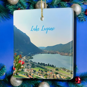Ornement En Céramique Lac de Lugano - peinture