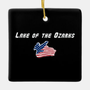 Ornement En Céramique Lac des Ozarks Missouri Aigle Patriotique