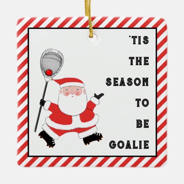 Ornement En Céramique Lacrosse Goalie Vacances Cadeau en céramique (Devant)