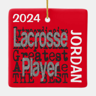 Ornement En Céramique Lacrosse Player Extraordinaire PERSONNALISÉ