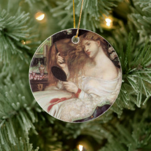 Ornement En Céramique Lady Lilith de Rossetti, Portrait Victorien Ancien