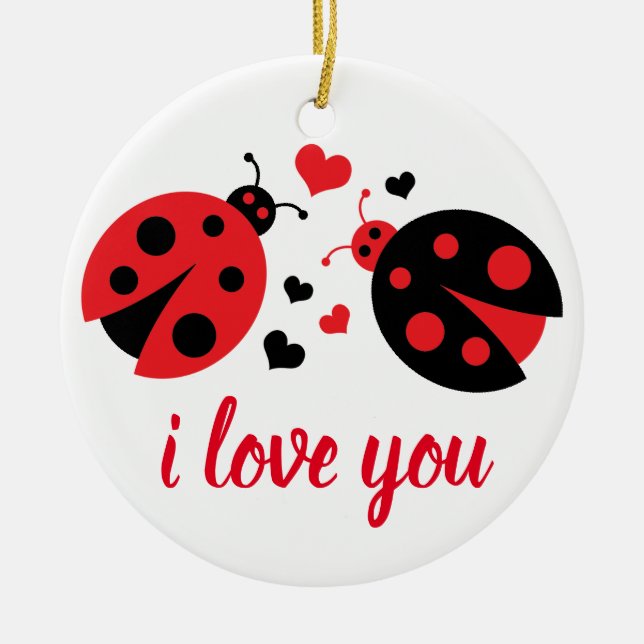 Ornement En Céramique Ladybug Love (Devant)