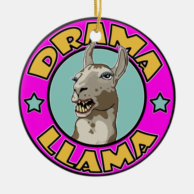Ornement En Céramique Lama de drame, (Devant)