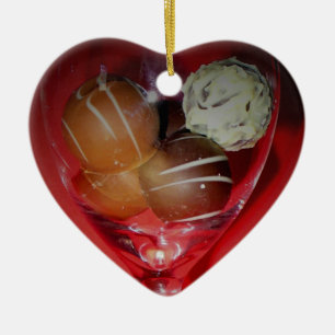 Ornement En Céramique L'amour du chocolat dans l'ornement de verre