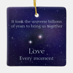 Ornement En Céramique L'amour écrit dans les étoiles Paroles sentimental