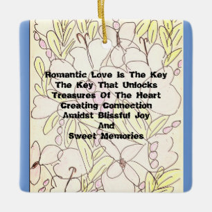 Ornement En Céramique L'Amour Romantique Est La Clé