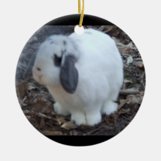 Ornement En Céramique Lapin blanc Joyeuses Pâques