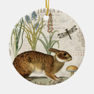 Ornement En Céramique lapin français vintage moderne dans le jardin