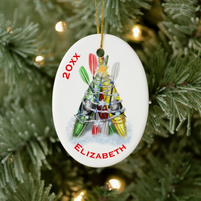 Ornement En Céramique L'arbre de Noël Kayak (Arbre)