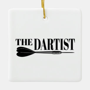 Ornement En Céramique L'artiste de fléchettes du dartboard