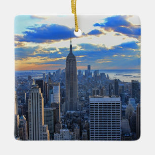Ornement En Céramique Late afternoon NYC Skyline as sunset approaches