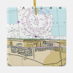 Ornement En Céramique Lauderdale Par La Carte Nautique Mer