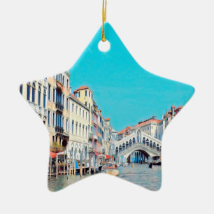 Ornement En Céramique ldp VENISE - Grand Canal - Plage de Rialto -
