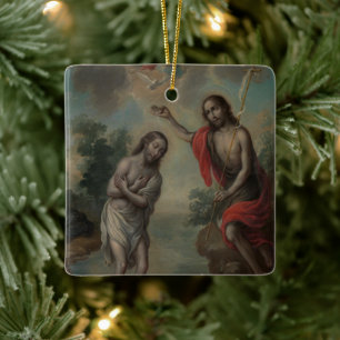 Ornement En Céramique Le baptême du Christ par Nicolás Enríquez
