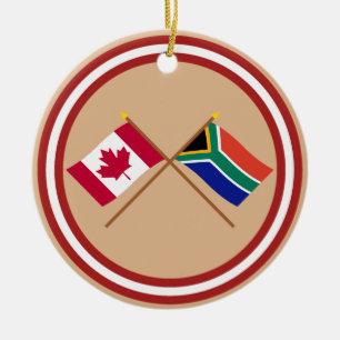 Ornement En Céramique Le Canada et les drapeaux croisés parAfrique du