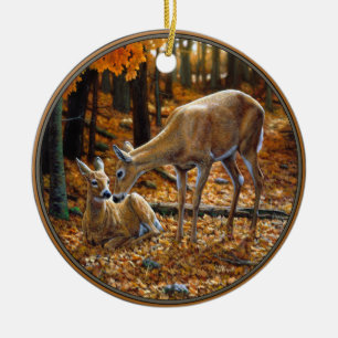 Ornement En Céramique Le cerf de Virginie - automne