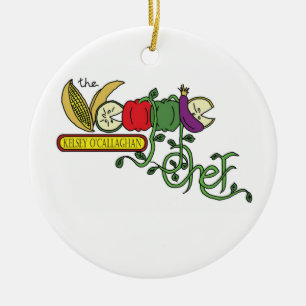 Ornement En Céramique Le chef végétarien Ordament