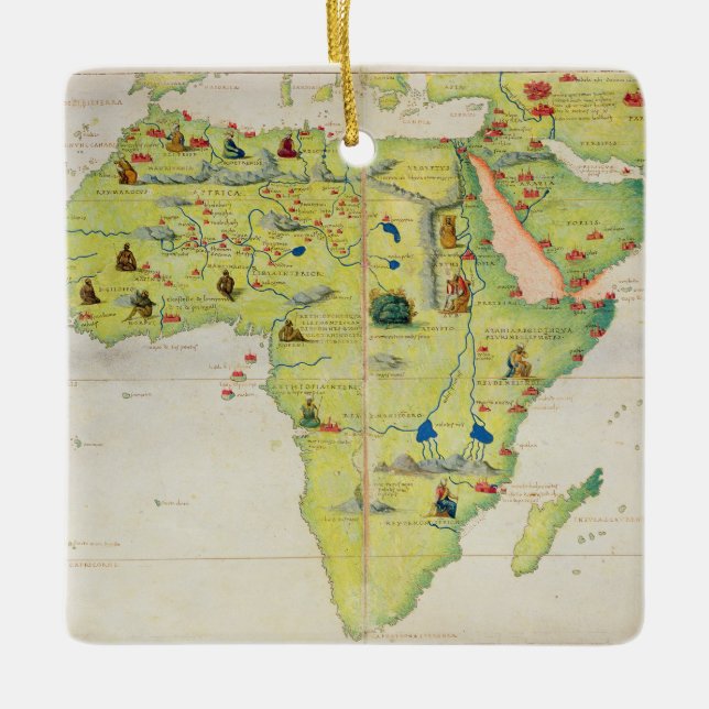 Ornement En Céramique Le continent de l'Afrique (Devant)