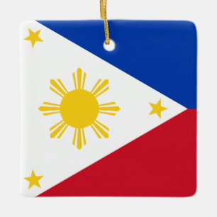 Ornement En Céramique Le drapeau philippin