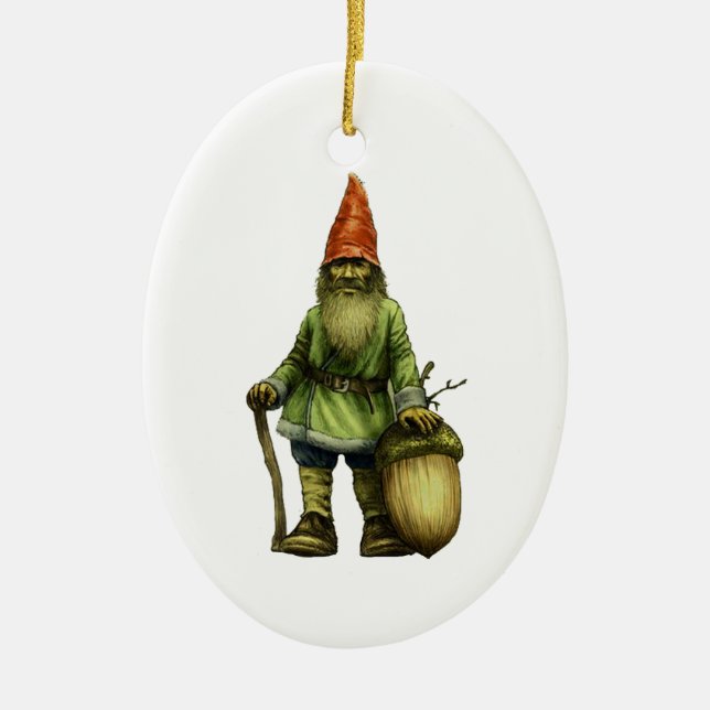 ORNEMENT EN CÉRAMIQUE LE GNOME DE FORÊT (Devant)