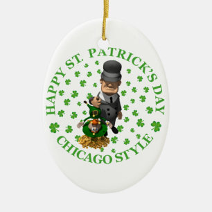 Ornement En Céramique Le jour de St Patrick heureux - style de Chicago